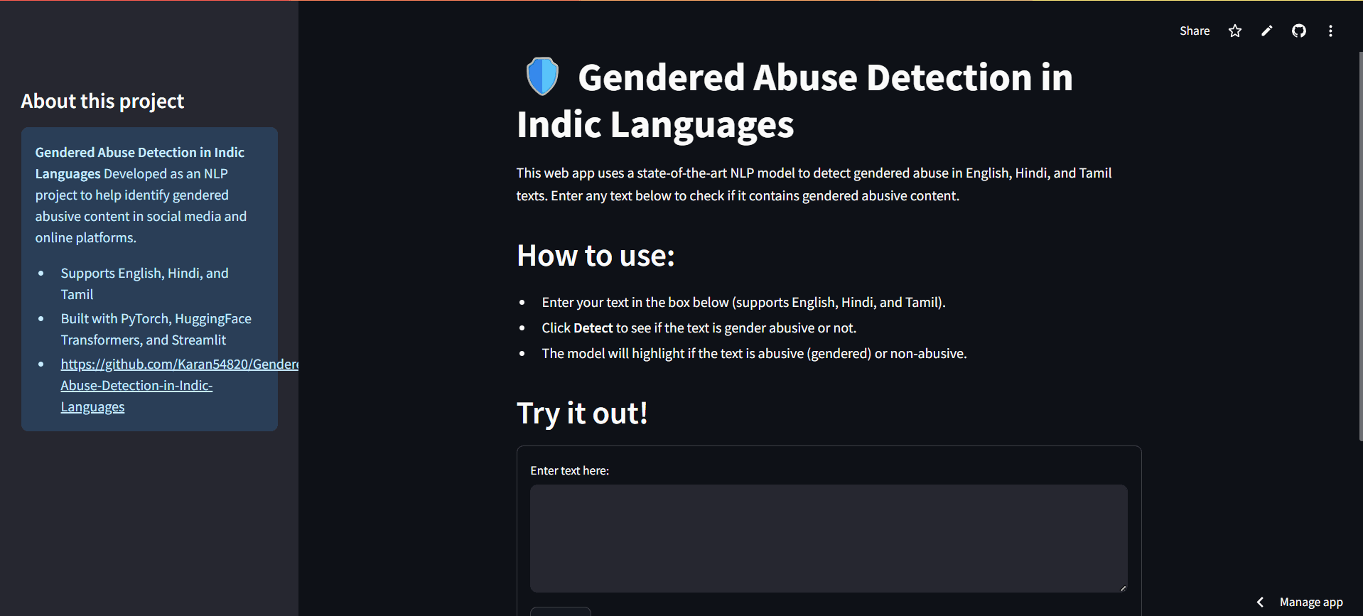 Gendered Abuse Detection